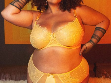 Ziggy Mango Lace and Spotted Mesh Bra For Sale