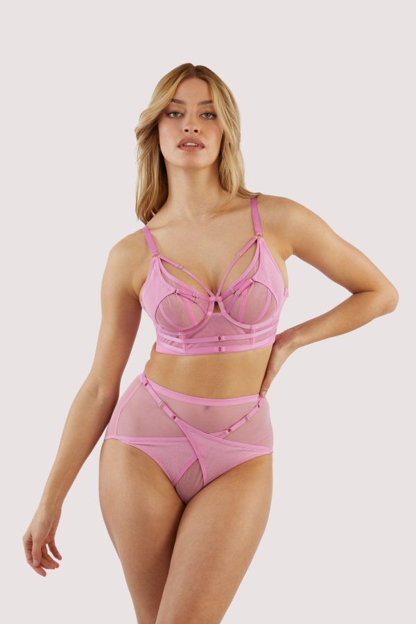 Eddie Pink Crossover Wrap High Waist Brief Fashion