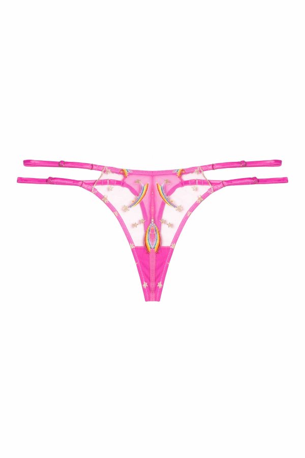 Coccinelle Rainbow Shooting Star Pride Embroidery Thong For Cheap