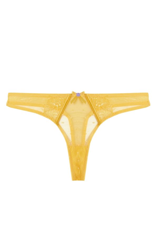 Ziggy Mango Lace and Spotted Mesh Thong For Discount