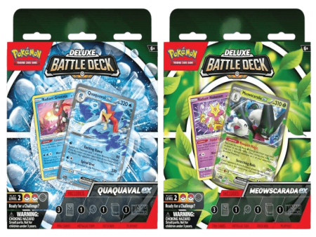 Pokemon TCG - Scarlet & Violet Paldea Evolved - Meowscarada Ex & Quaquaval Ex Deluxe Battle Decks For Sale