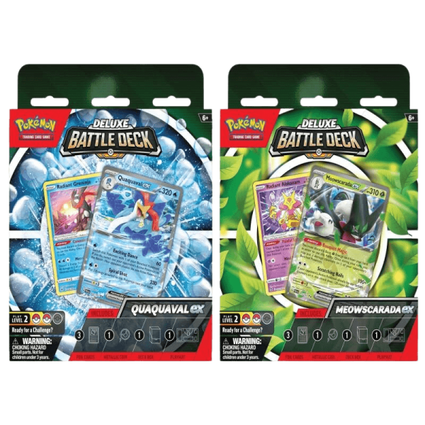 Pokemon TCG - Scarlet & Violet Paldea Evolved - Meowscarada Ex & Quaquaval Ex Deluxe Battle Decks For Sale