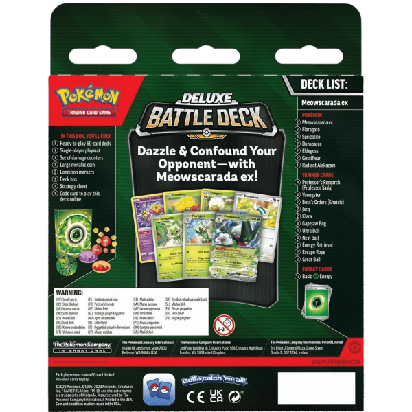 Pokemon TCG - Scarlet & Violet Paldea Evolved - Meowscarada Ex & Quaquaval Ex Deluxe Battle Decks For Sale