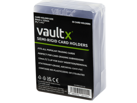 Vault X - Semi-Rigid Card Holders (50 Pack) For Sale