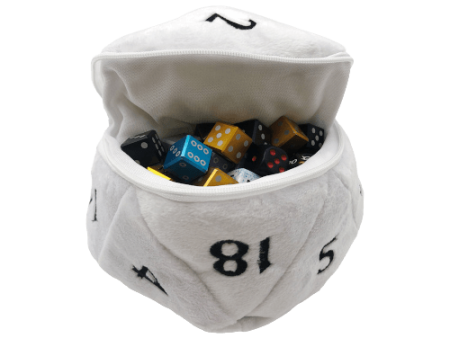 Ultra Pro - D20 Plush Dice Bag - White Discount