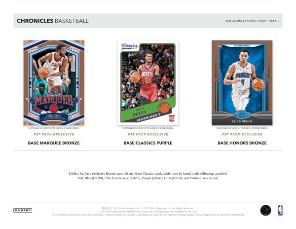 Panini - 2021 22 Chronicles Basketball (NBA) - Fat Pack Box For Cheap