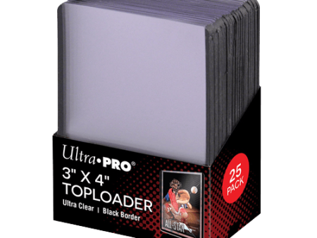 Ultra Pro - 3 x 4 Inch Black Border Toploader 25 Pack - 35pt Hot on Sale