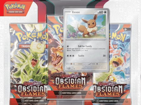 Pokemon TCG - Scarlet & Violet - Obsidian Flames - 3-Pack Blister - Eevee Sale