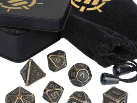 Enhance - Tabletop - 7pc Metal RPG Dice - Ancient Bronze Cheap