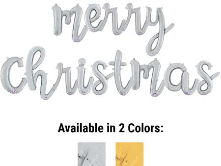 MERRY CHRISTMAS - BETALLIC SCRIPT LETTERS KIT (AIR-FILL ONLY) For Cheap