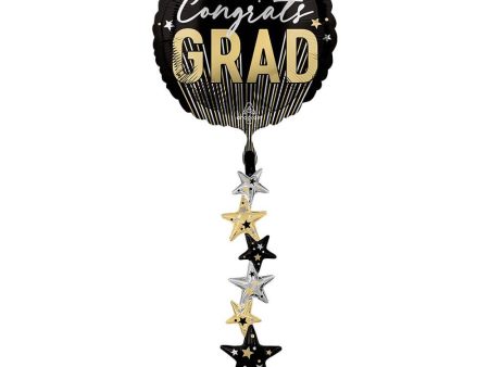 67 inch CONGRATS GRAD STRIPES & STARS AIRWALKERS on Sale